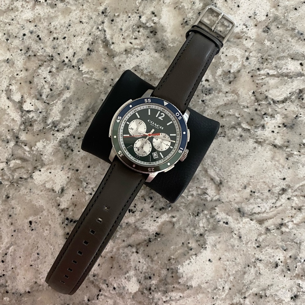 NWOT men’s (or women’s) Coach “Bleecker” Green Dial chronograph watch - Picture 4 of 13